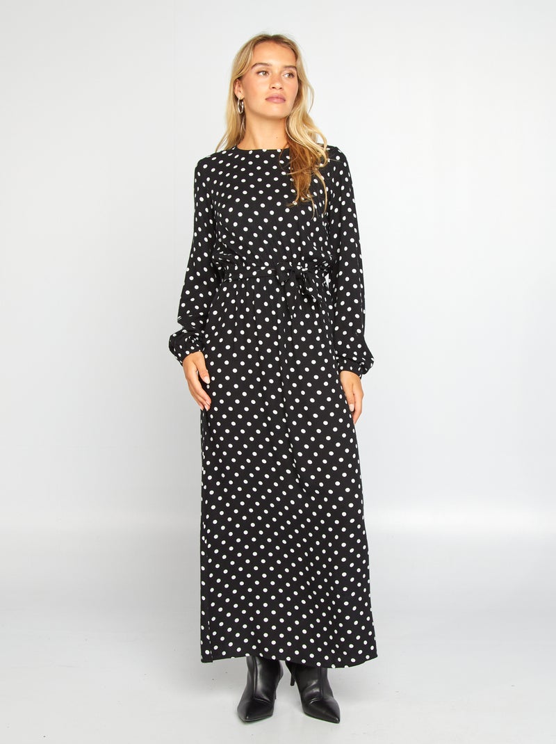 Vestito lungo a pois NERO - Kiabi