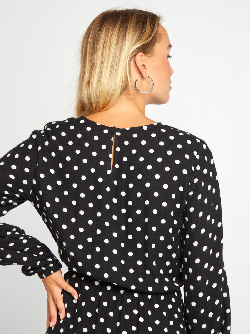 Vestito lungo a pois NERO - Kiabi