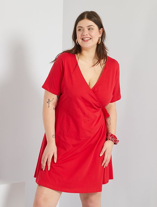 Vestito lungo a portafoglio - rosso - Kiabi - 25.00€