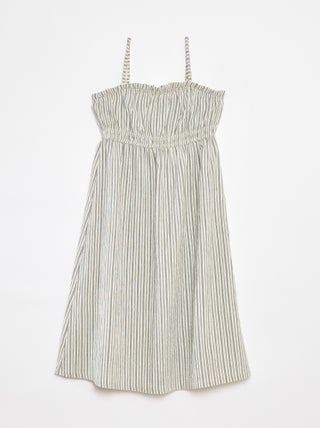 Vestito lungo a righe con spalline