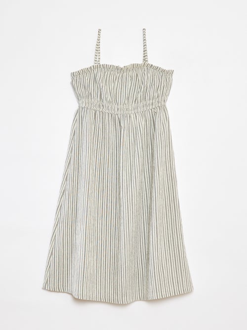 Vestito lungo a righe con spalline - Kiabi
