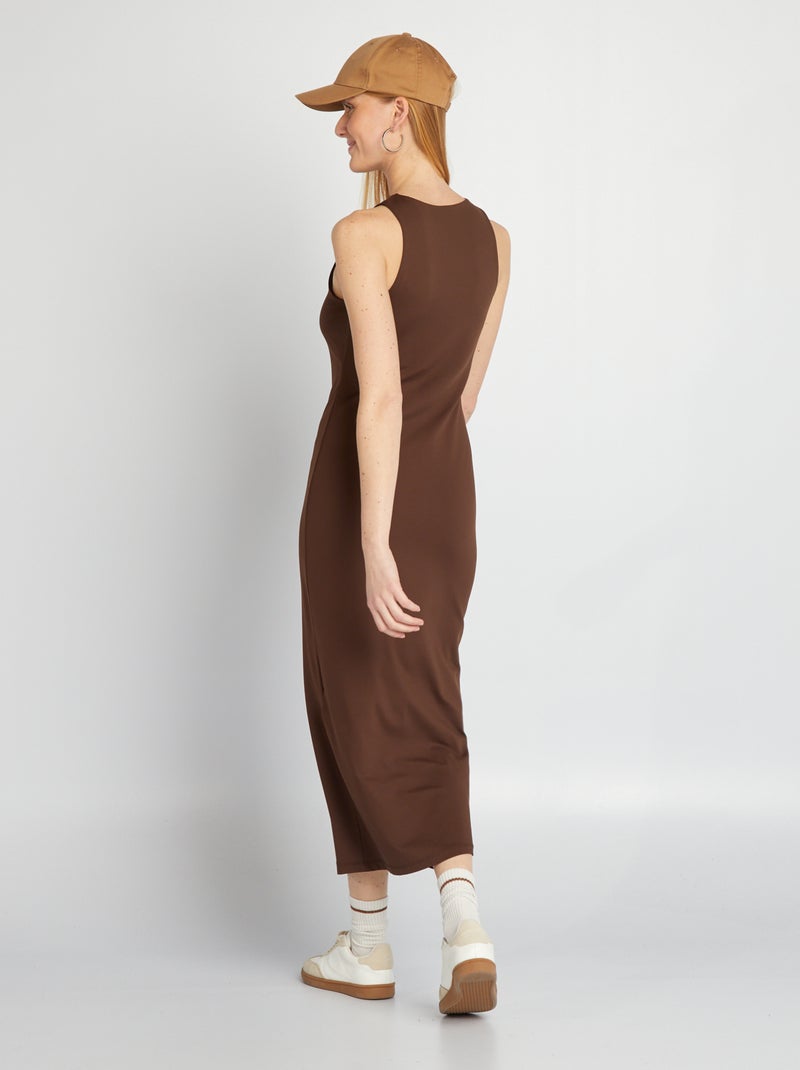 Vestito lungo aderente MARRONE - Kiabi