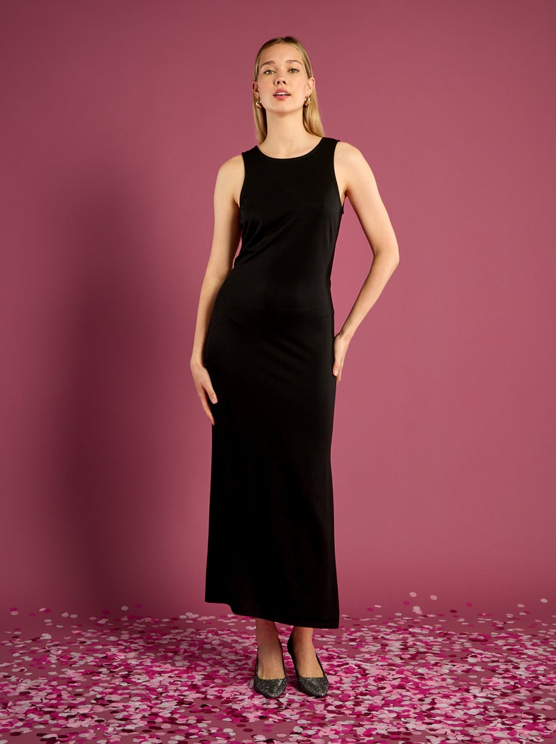 Abito Lungo Vestito Nero Al Ginocchio Vestito Lungo Aderente Senza