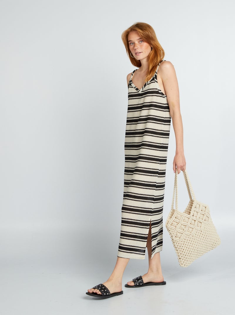 Vestito lungo all'uncinetto BEIGE - Kiabi