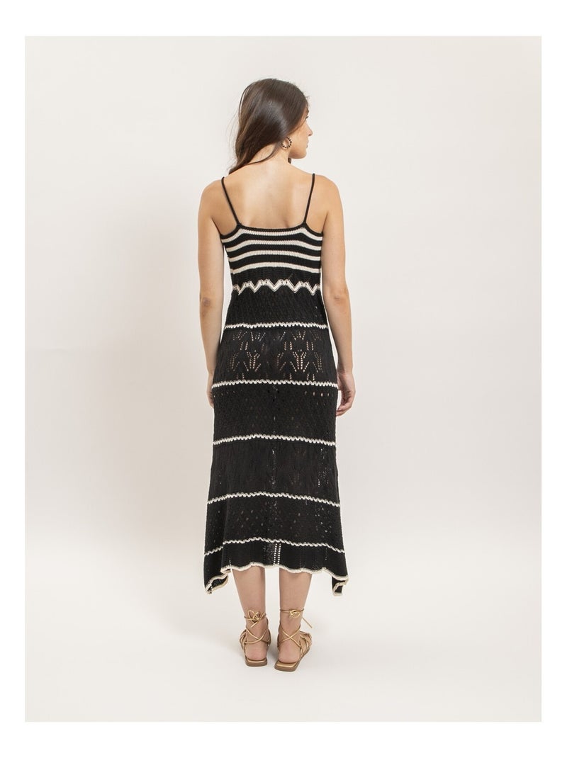 Vestito lungo all'uncinetto IBESTA Nero - Kiabi