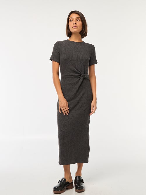 Vestito lungo arricciato in vita - Kiabi