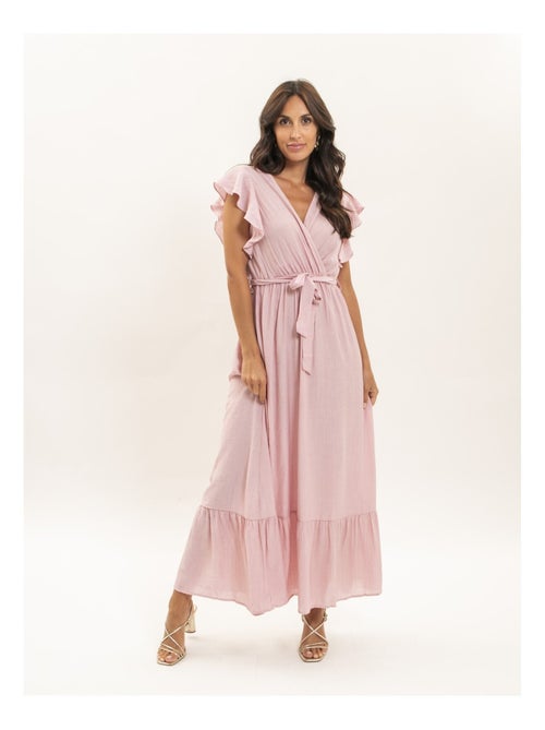 Vestito lungo cache-cœur con cintura ITERIA - Kiabi Vestito lungo cache-cœur con cintura ITERIA - Kiabi