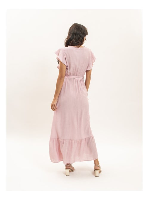 Vestito lungo cache-cœur con cintura ITERIA - Kiabi Vestito lungo cache-cœur con cintura ITERIA - Kiabi