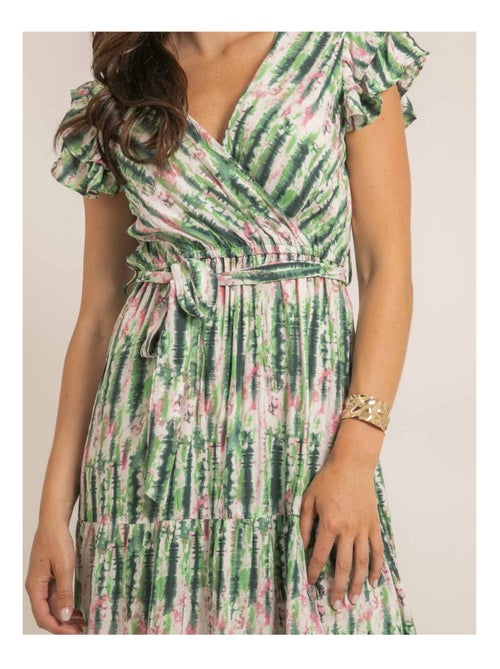 Vestito lungo cache-cœur tie and dye IGAYA - Kiabi