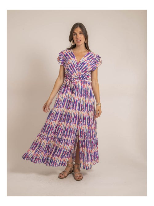 Vestito lungo cache-cœur tie and dye IGAYA - Kiabi