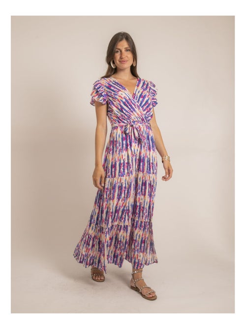 Vestito lungo cache-cœur tie and dye IGAYA - Kiabi