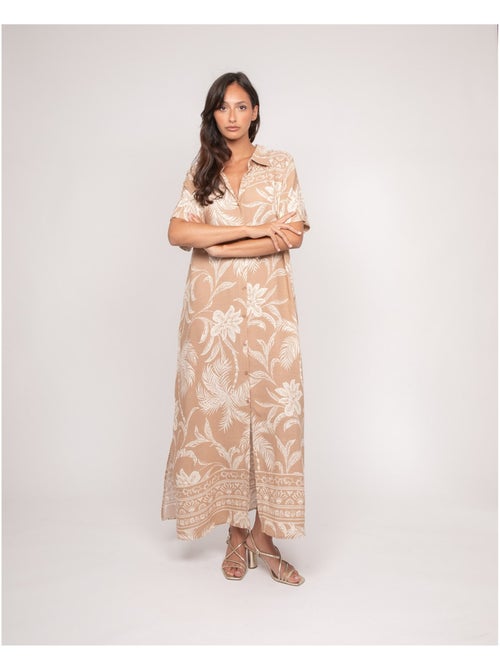 Vestito lungo camicia con motivi ILIAGO - Kiabi