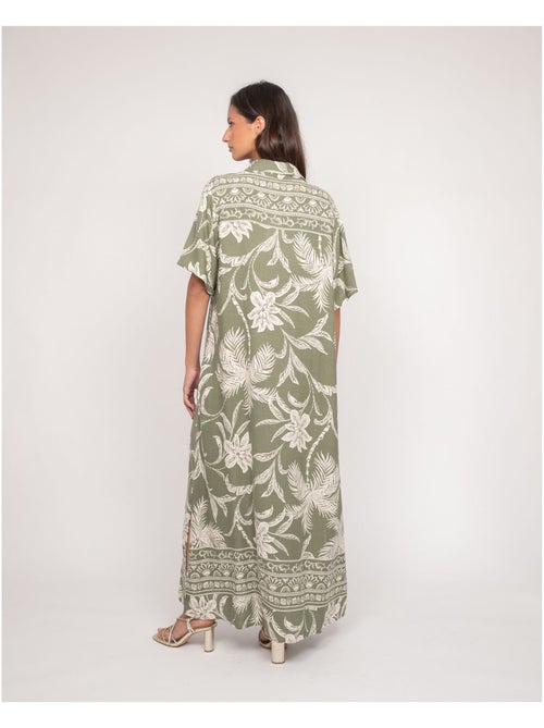 Vestito lungo camicia con motivi ILIAGO - Kiabi