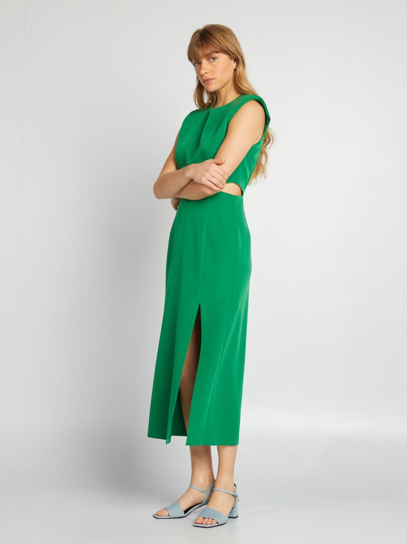Vestito lungo con aperture verde - Kiabi