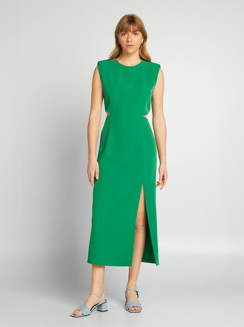 Vestito lungo con aperture verde - Kiabi