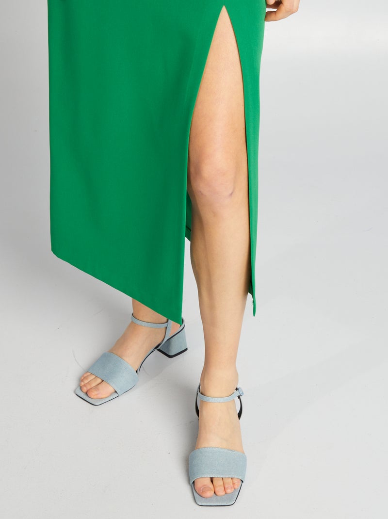 Vestito lungo con aperture verde - Kiabi