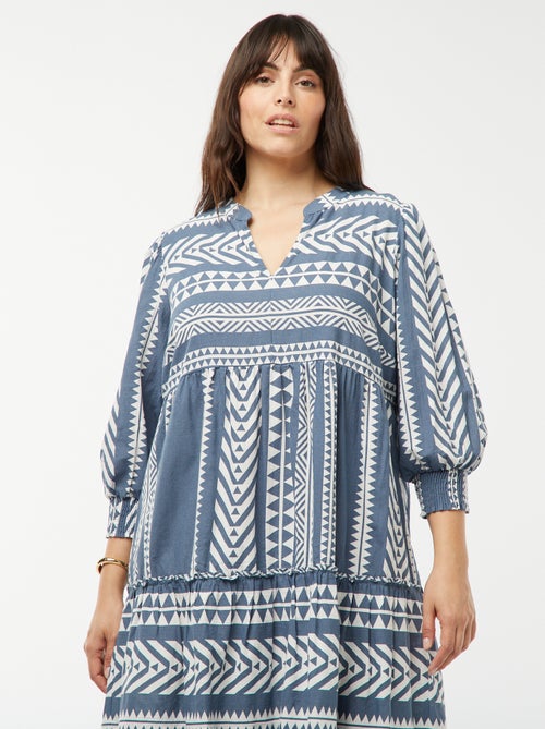 Vestito lungo con balze e motivo - Kiabi