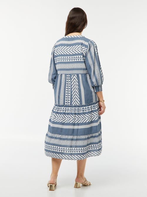 Vestito lungo con balze e motivo - Kiabi