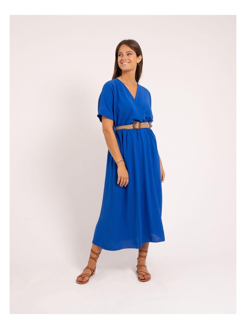 Vestito lungo con cintura ICALEST Blu reale - Kiabi