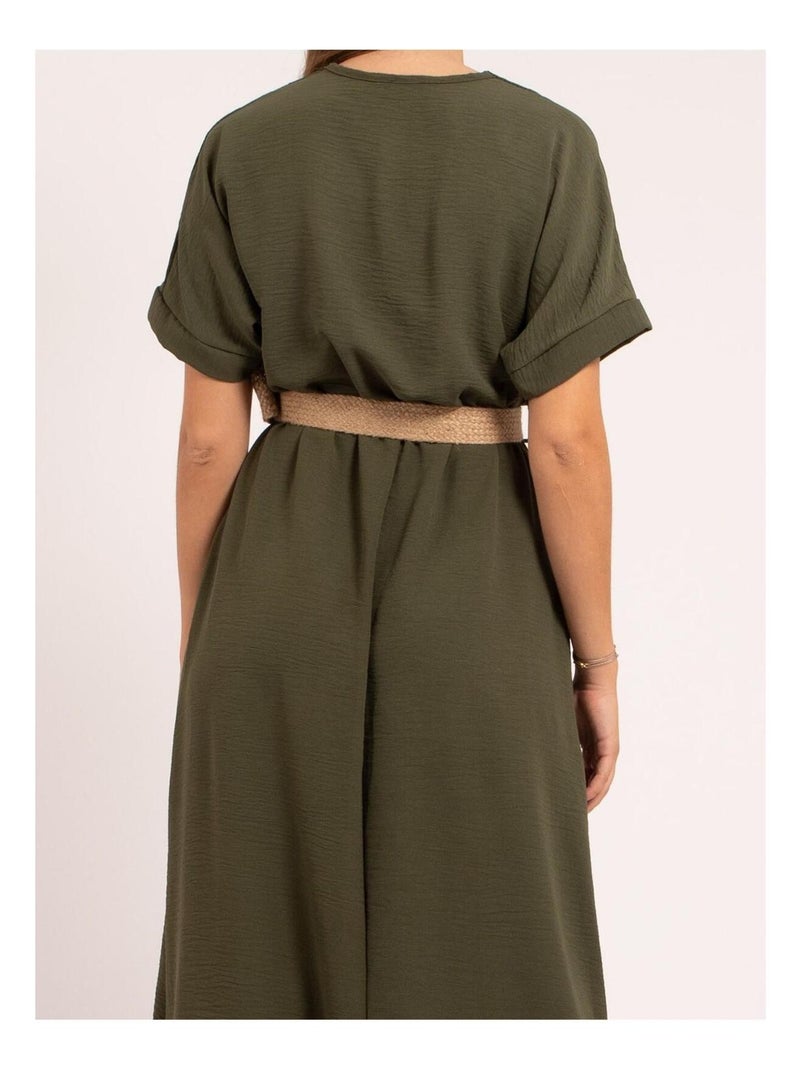Vestito lungo con cintura ICALEST Cachi - Kiabi