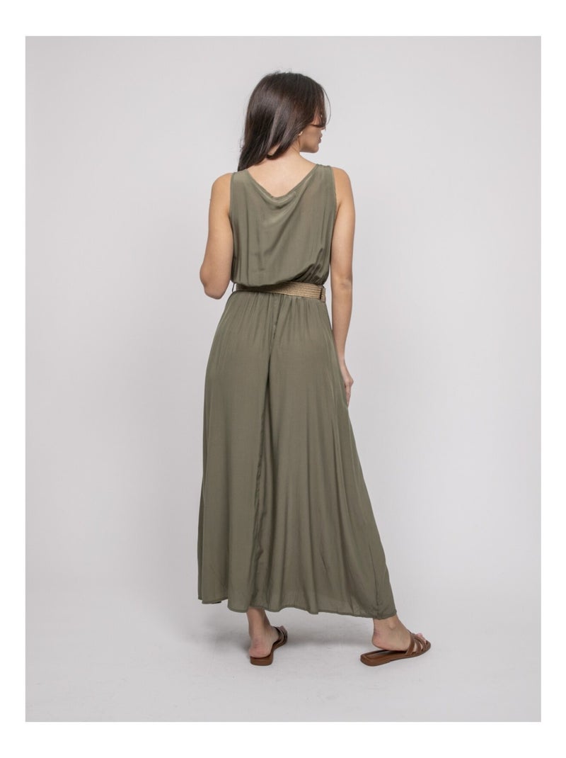 Vestito lungo con cintura ILANEL Cachi - Kiabi