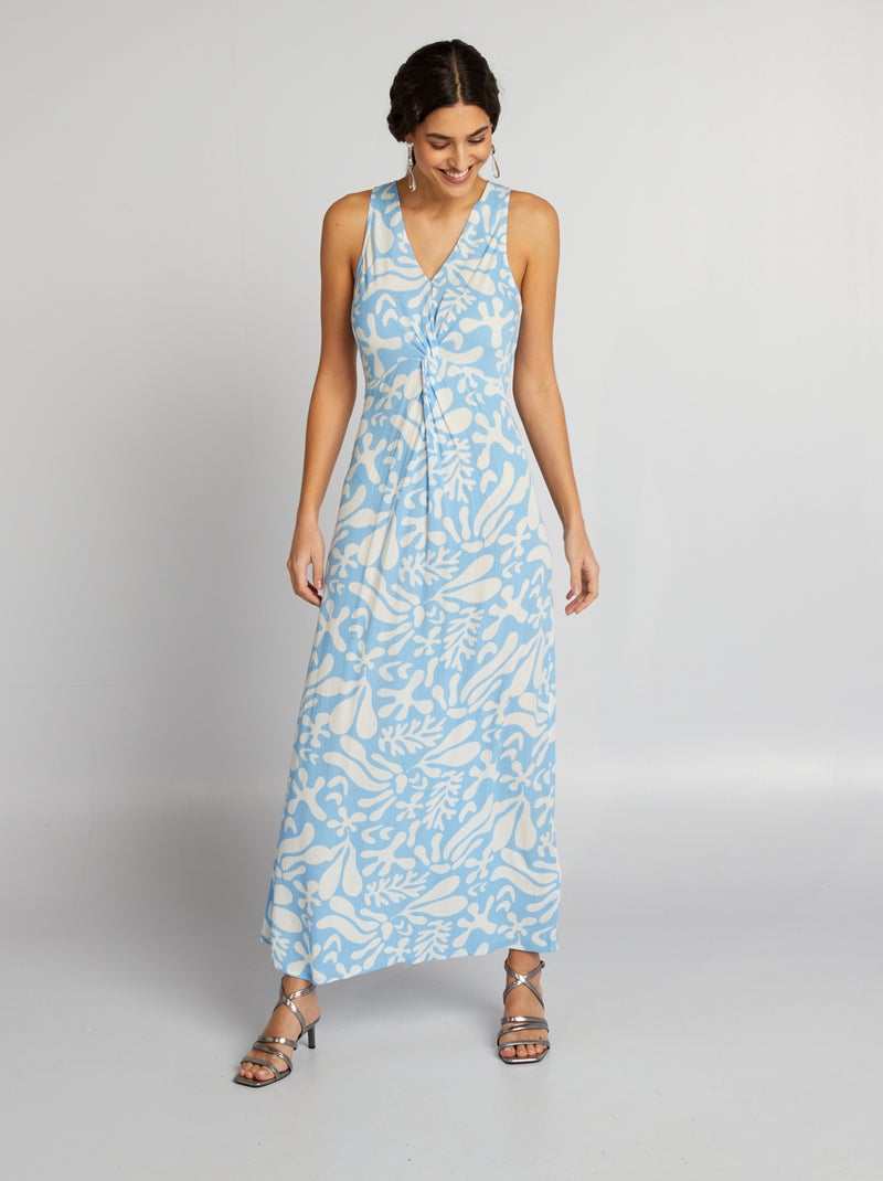 Vestito lungo con lavorazioni a trecce BLU - Kiabi