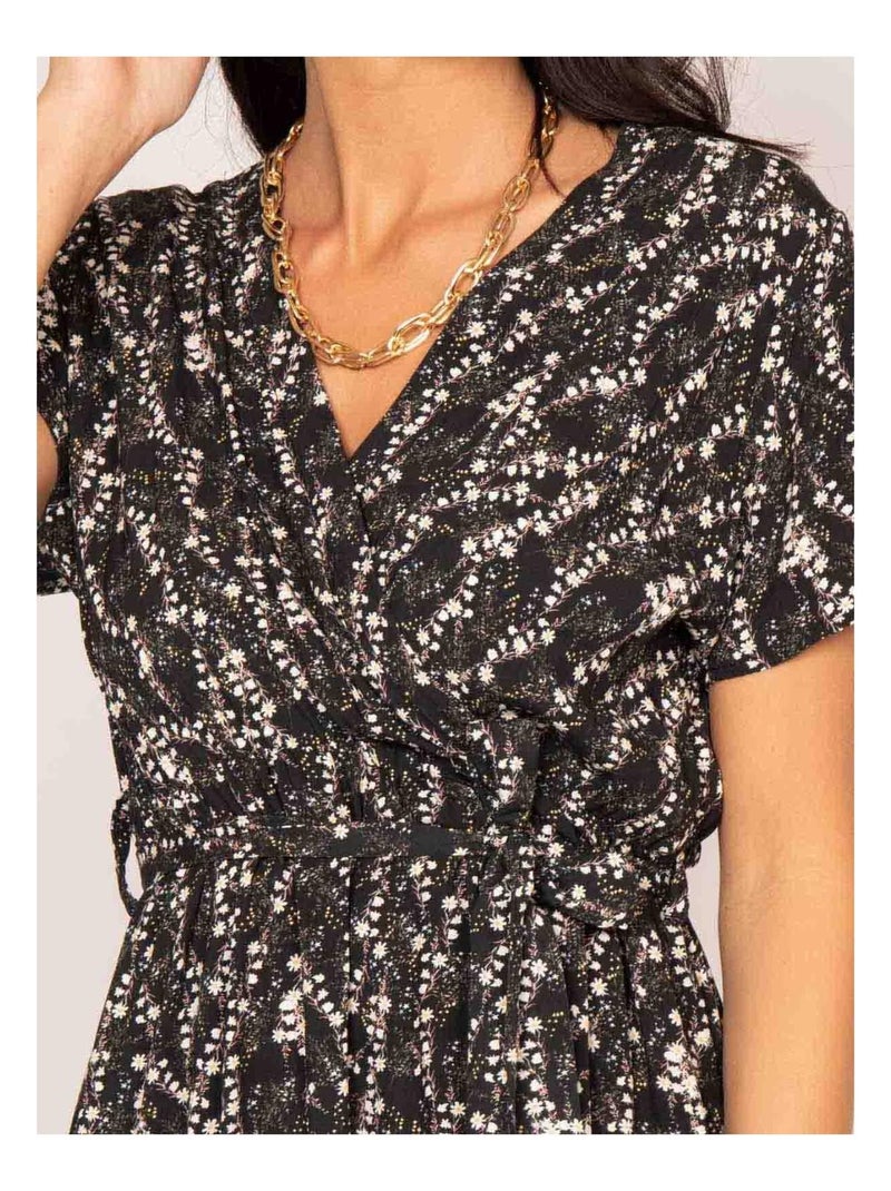 Vestito lungo con motivi INOX Nero - Kiabi