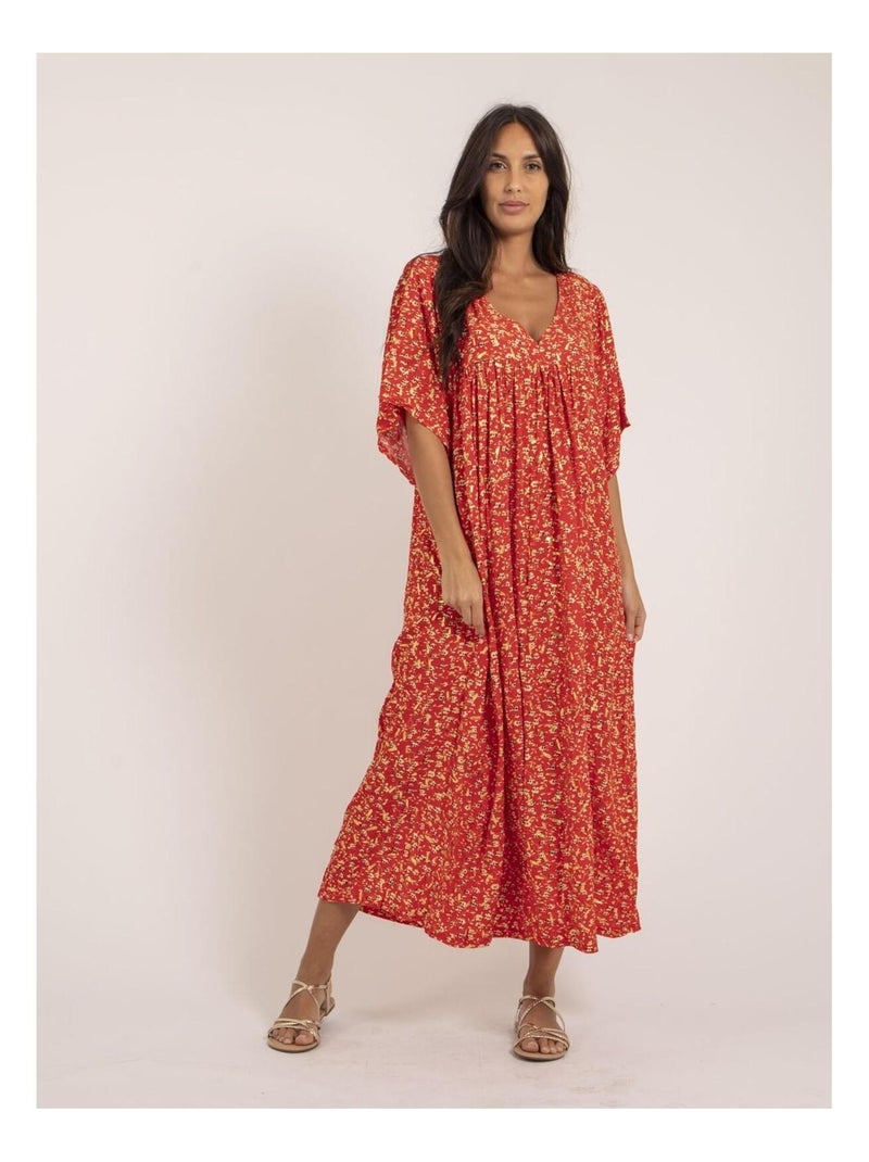 Vestito lungo con motivi IVRY Rosso - Kiabi