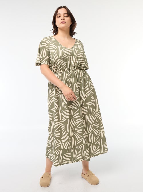 Vestito lungo con motivo e scollo a V - Kiabi