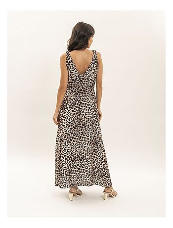 Vestito lungo con motivo leopardato ISSIMA