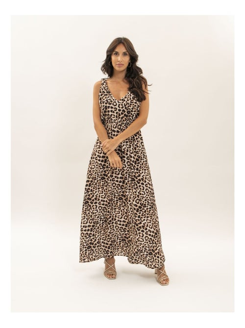 Vestito lungo con motivo leopardato ISSIMA - Kiabi