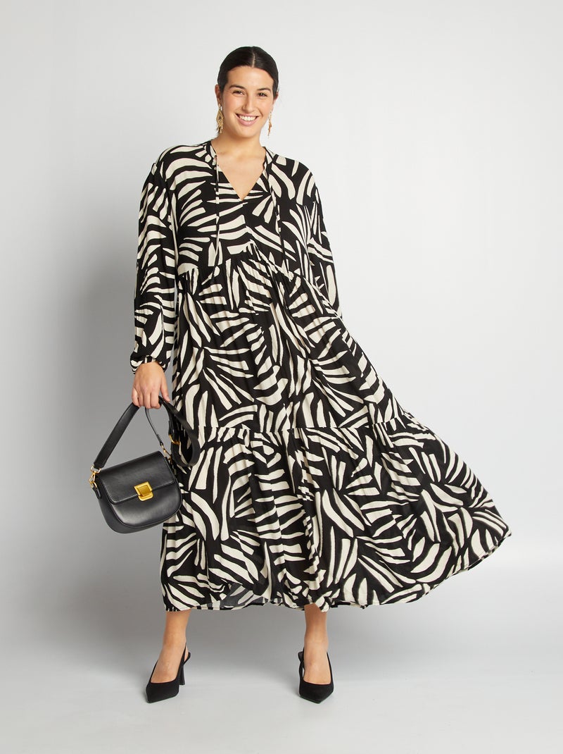 Vestito lungo con motivo NERO - Kiabi