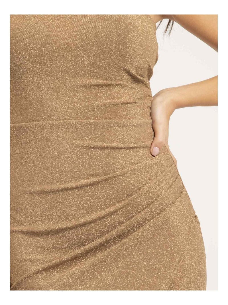 Vestito lungo con paillettes IPOLINA Beige - Kiabi
