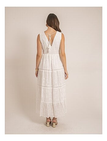 Vestito lungo con ricami inglesi IPANE