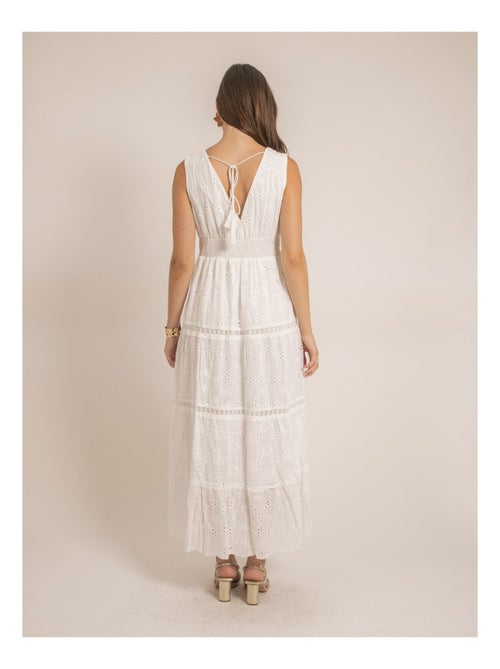 Vestito lungo con ricami inglesi IPANE - Kiabi