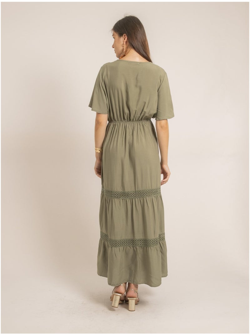 Vestito lungo con ricami IREANE Cachi - Kiabi