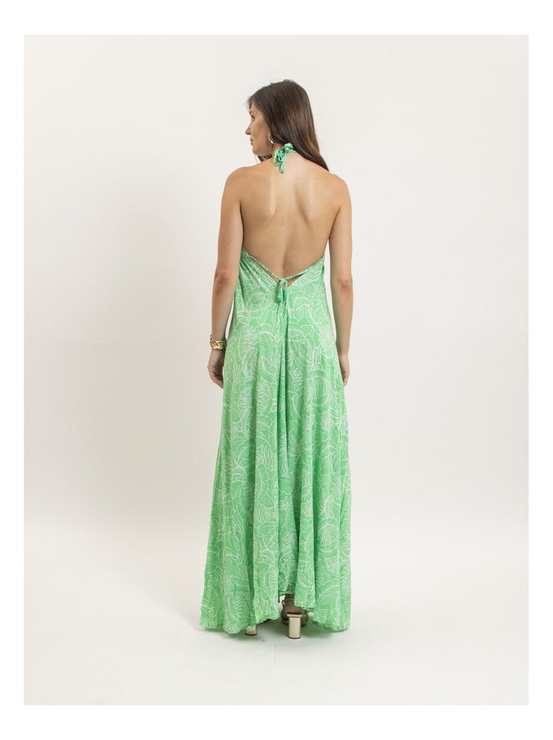 Vestito lungo con schiena scoperta IPIZA Verde - Kiabi