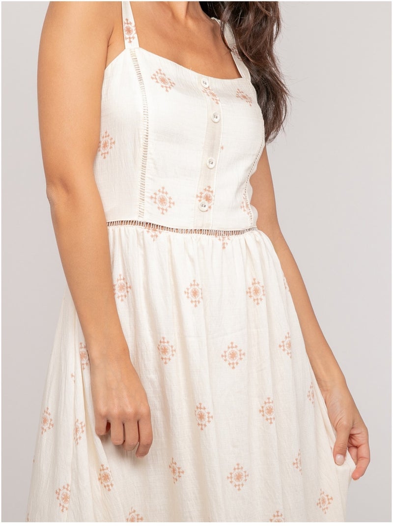 Vestito lungo con spalline e motivo ILKANIE Rosa - Kiabi