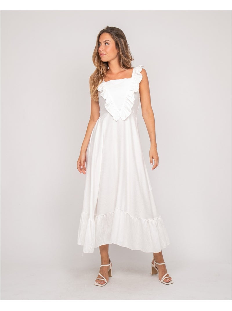 Vestito lungo con spalline IPARME Bianco - Kiabi