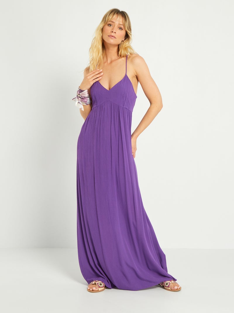 Vestito lungo con spalline sottili VIOLA - Kiabi