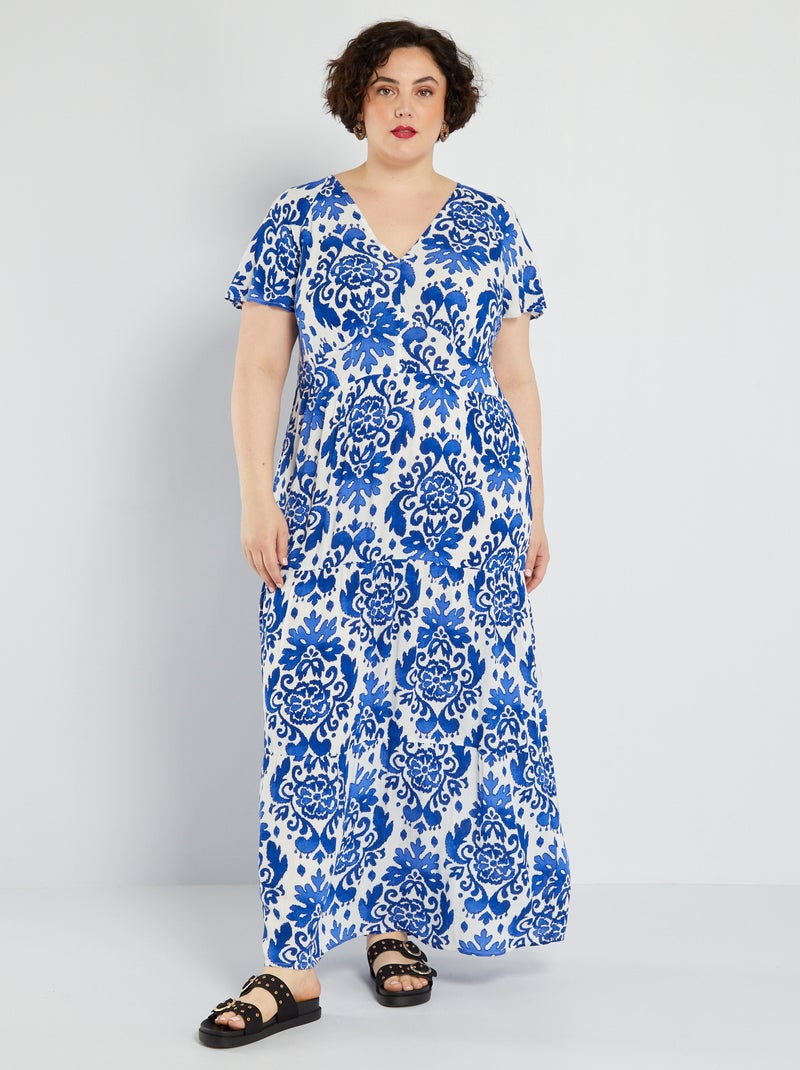 Vestito lungo con stampa BLU - Kiabi