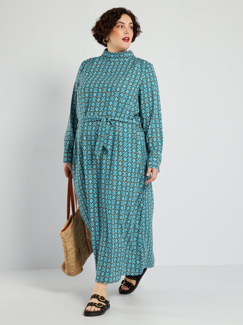 Vestito lungo con stampa BLU - Kiabi