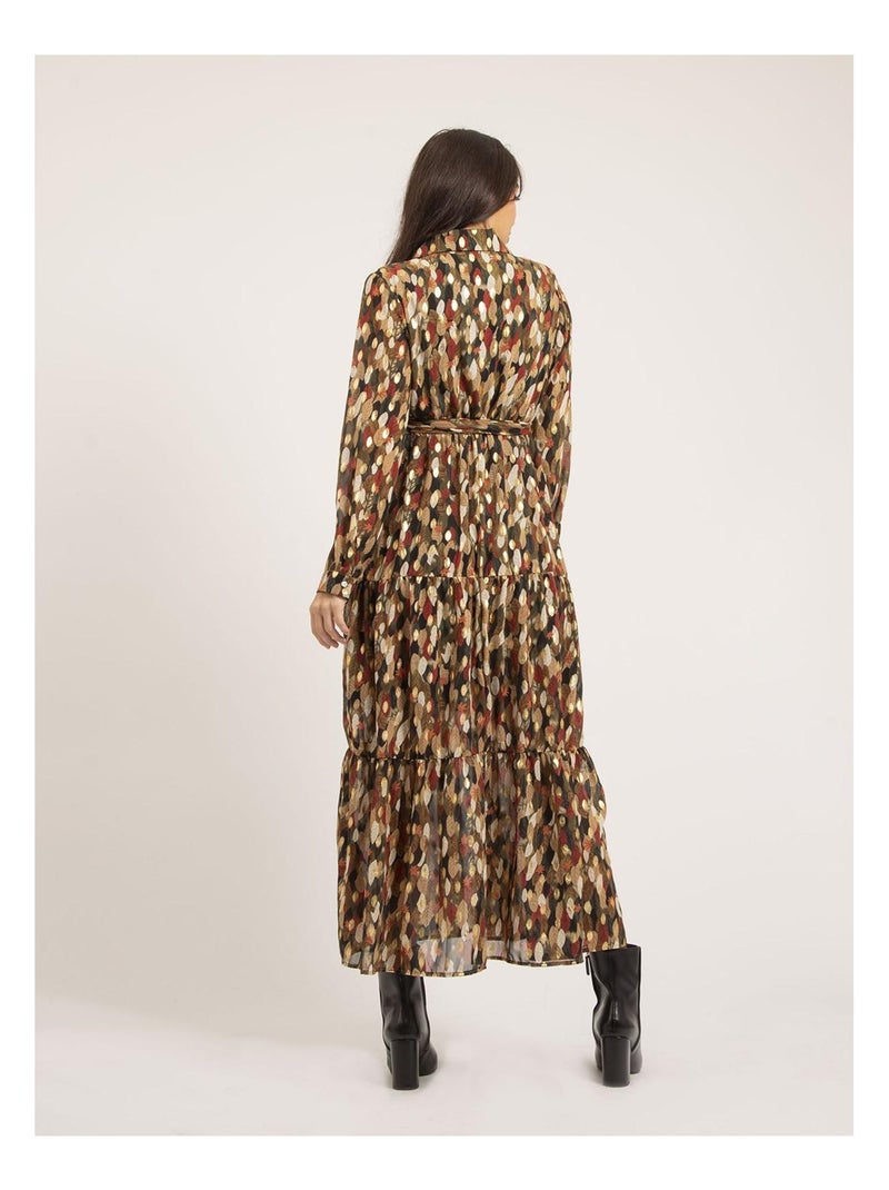 Vestito lungo con stampa IDETTA Cachi - Kiabi