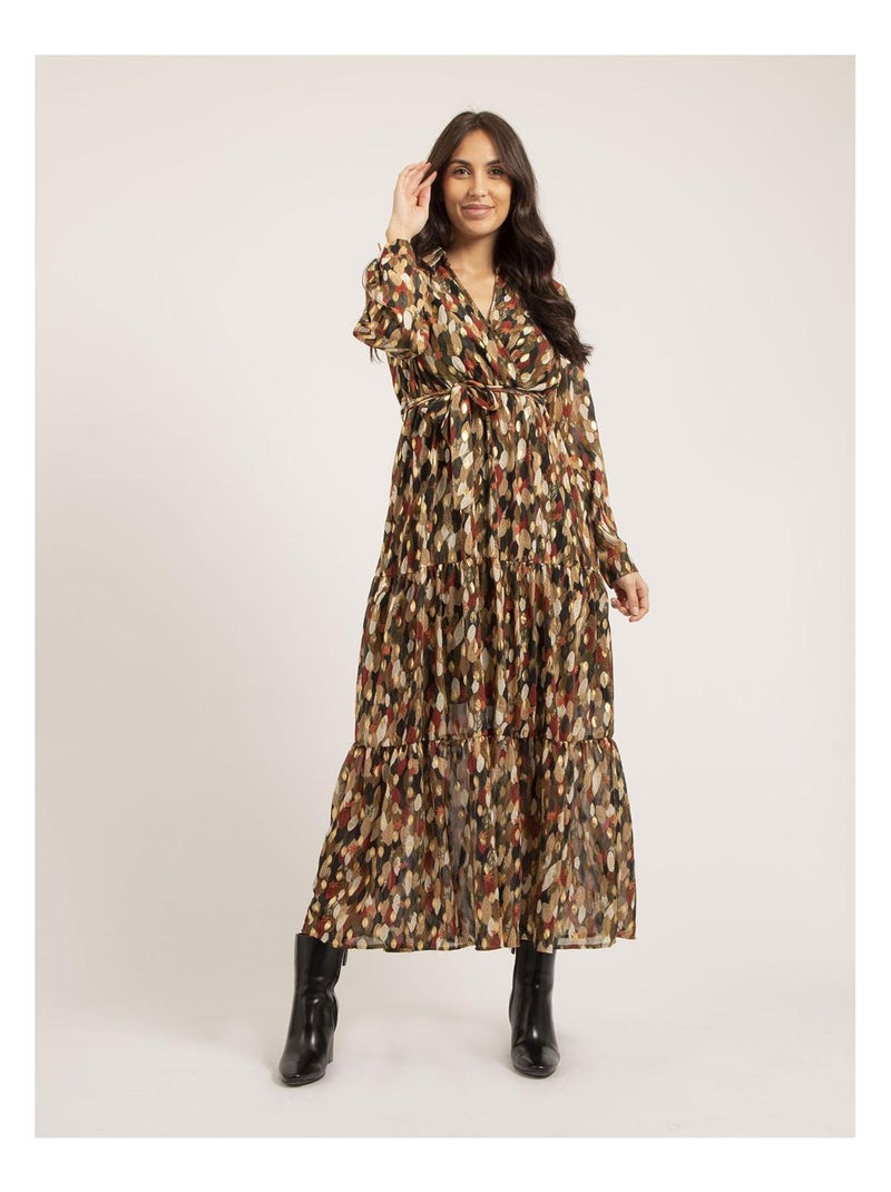 Vestito lungo con stampa IDETTA Cachi - Kiabi