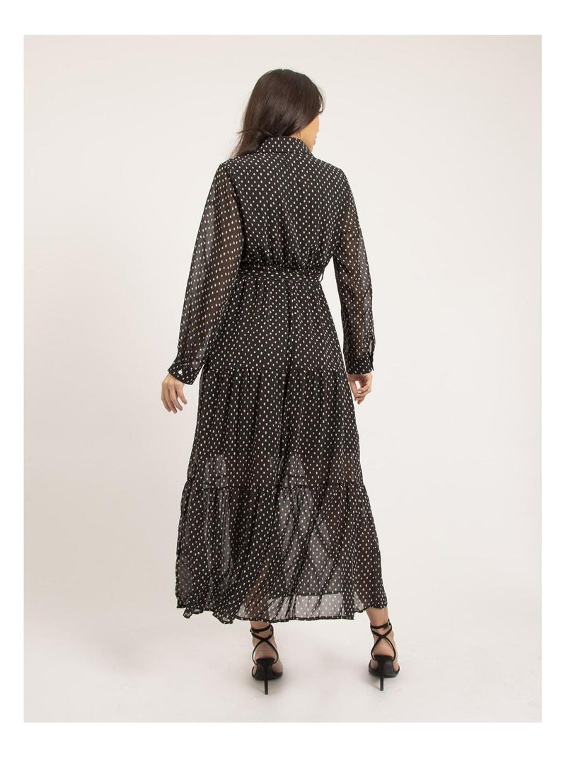 Vestito lungo con stampa IDYANA Nero - Kiabi