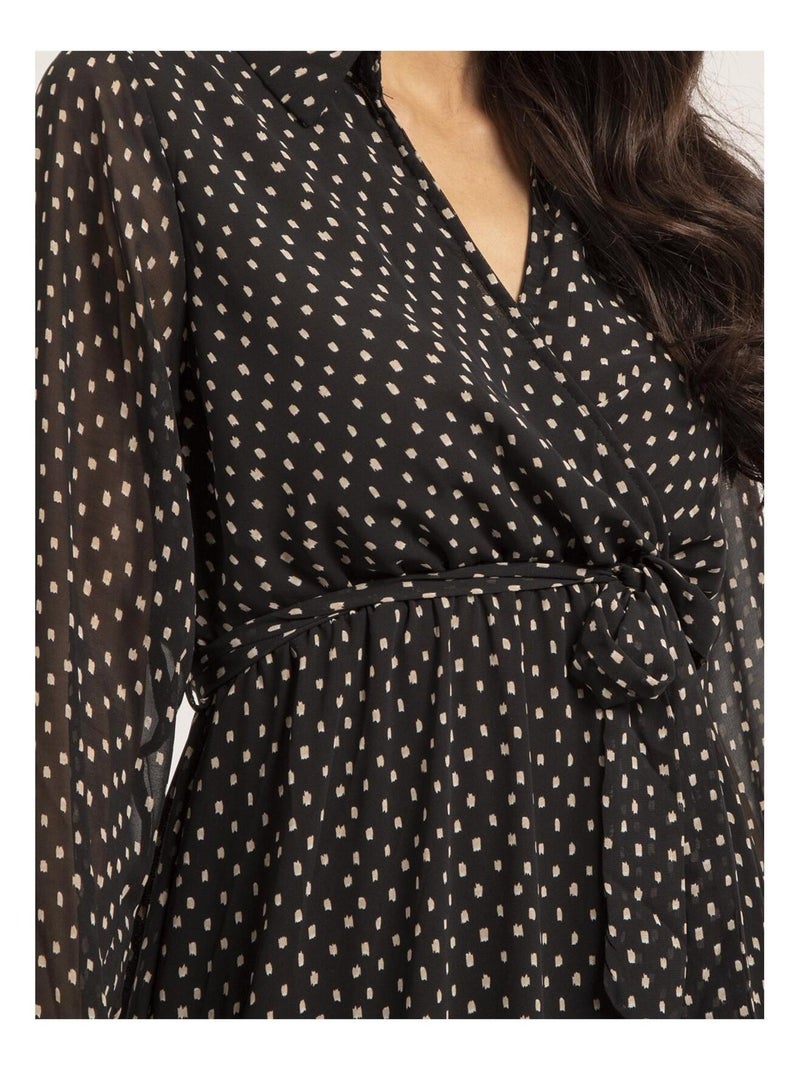 Vestito lungo con stampa IDYANA Nero - Kiabi