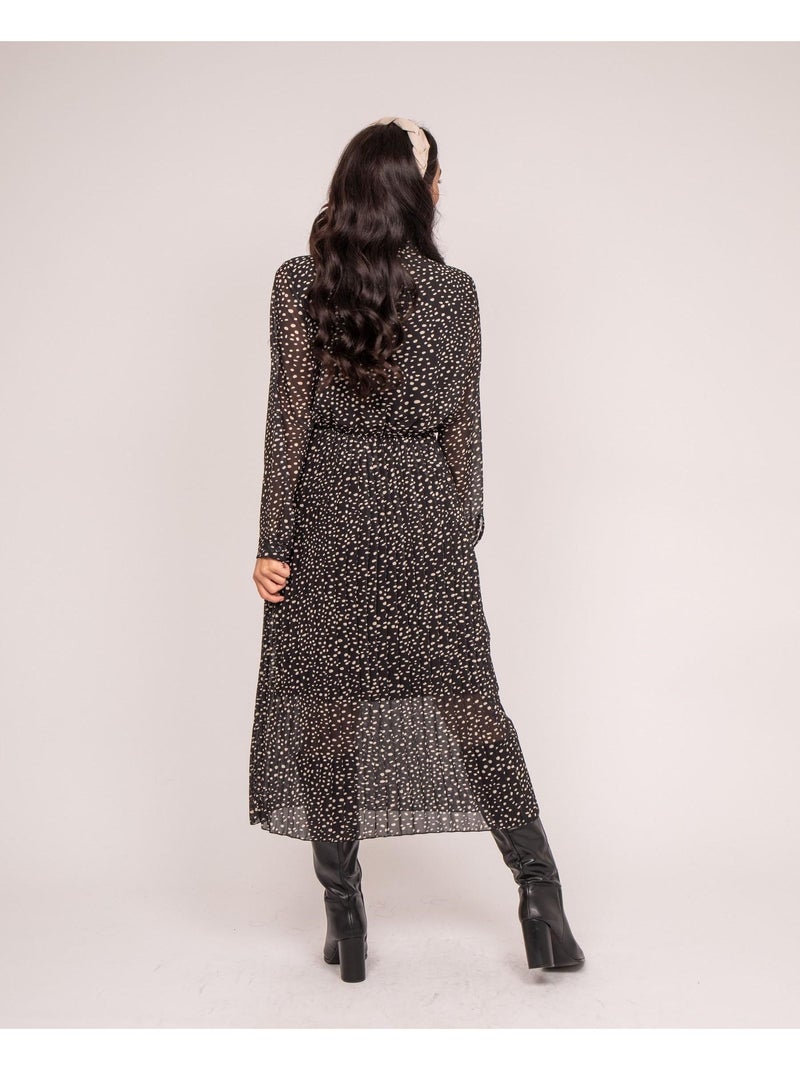 Vestito lungo con stampa iold Nero - Kiabi