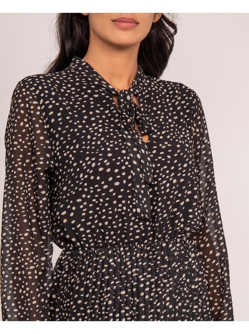 Vestito lungo con stampa iold Nero - Kiabi