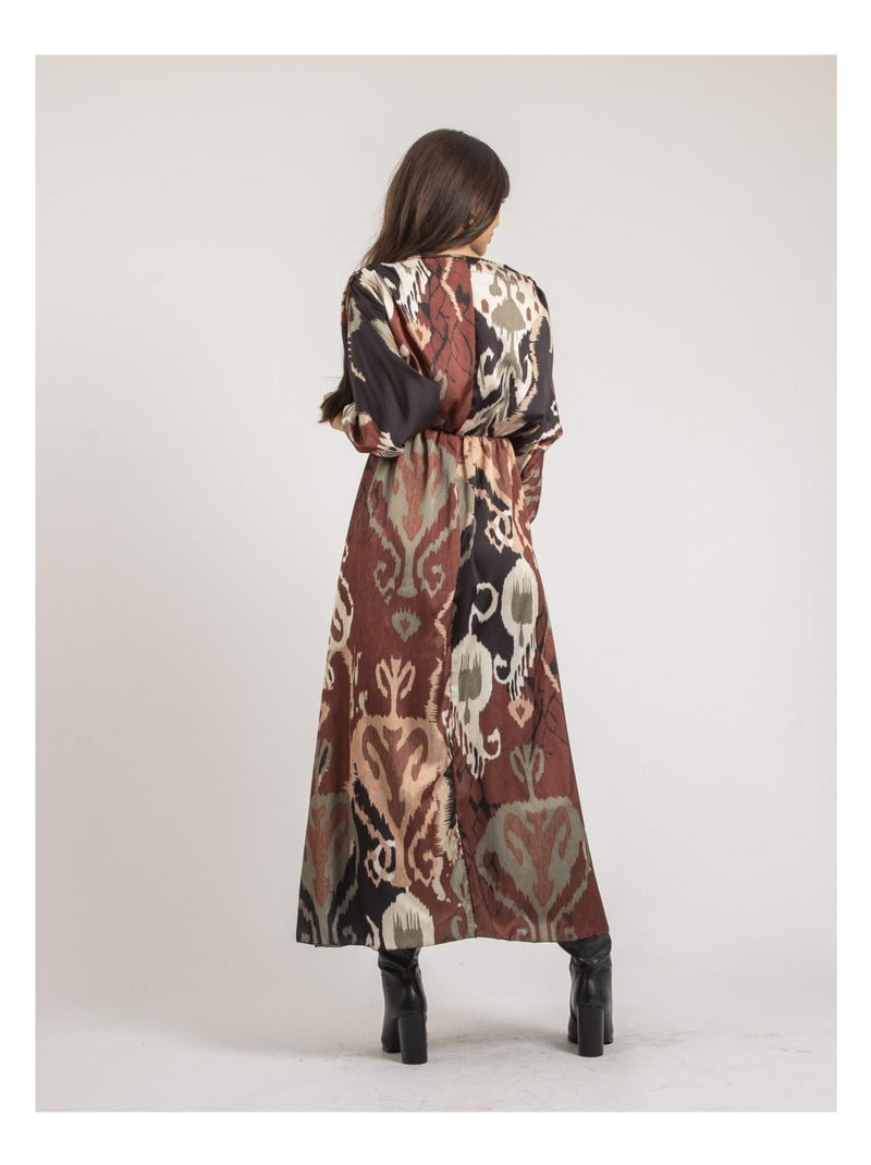 Vestito lungo con stampa IVECA Cachi - Kiabi