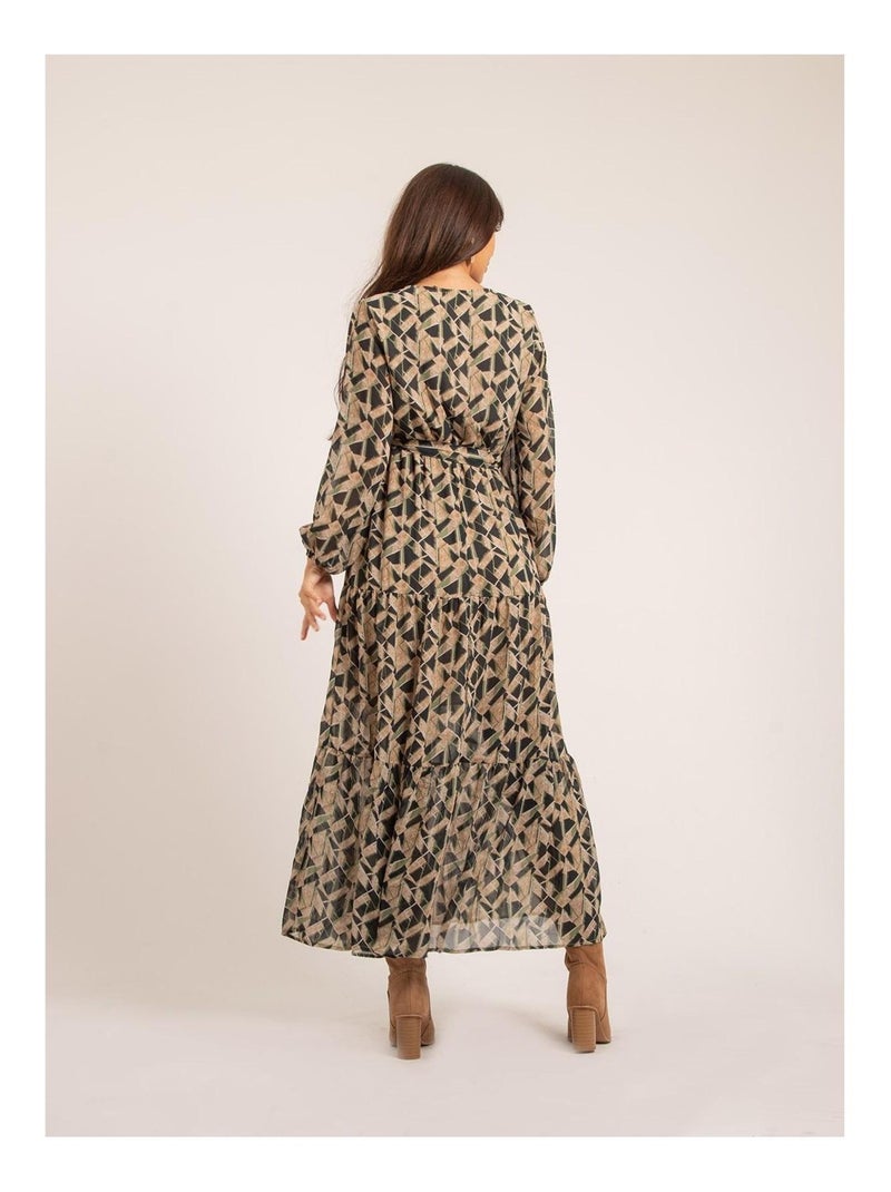 Vestito lungo con stampa IVINA Verde - Kiabi